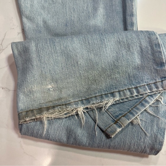 Abercrombie & Fitch Distressed Vintage Lightwash Button Fly Boot Cut 6 - Picture 10 of 15